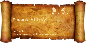 Moduna Villő névjegykártya
